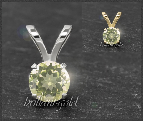 Anhänger 585 Gold Citrin hell gelb, 4,5,6,7mm